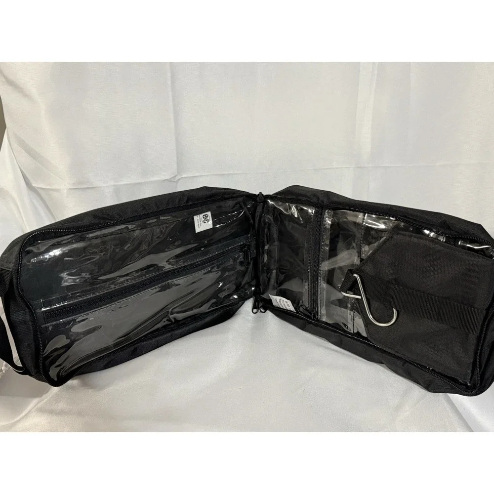 B&C Versatile Hanging Travel Organizer Bag Black Multi- Pockets
